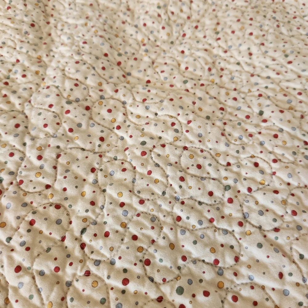 HANDMADE Patchwork Lap Quilt Throw Blue Green Birds Stars Whimsical 43 x 36 - Picture 4 of 5